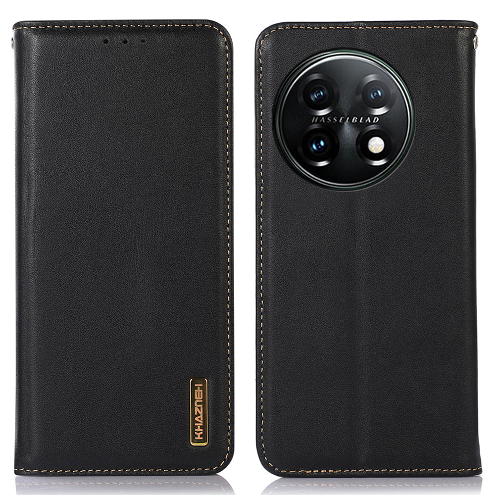 KHAZNEH Anti-drop Phone Cover For OnePlus 11 5G Genuine Cowhide Leather Nappa Texture Stand Wallet Protective Phone Case KHAZNEH Anti-drop Phone Cover For OnePlus 11 5G Genuine Cowhide Leather Nappa Texture Stand Wallet Protective Phone Case